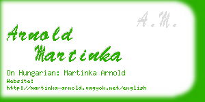 arnold martinka business card